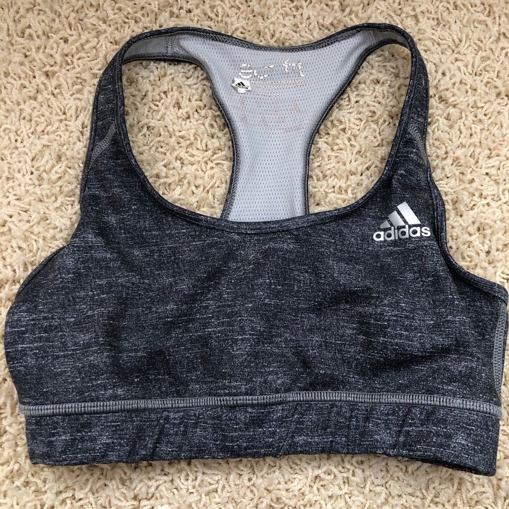 ADIDAS grey racerback sports bra
